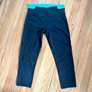 Calvin Klein Black And Teal Workout Pants Size XS.